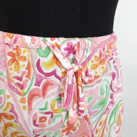 Lauren Ralph Lauren Black Label Boxer Pajama Set Button Up Pink Paisley Womens L - Picture 8 of 16